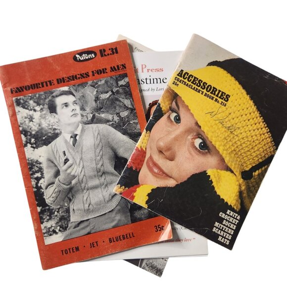 Vintage Lot of Crochet Knit Pattern Books Sweaters Baby Clothing Adult Clothing - Picture 3 of 11